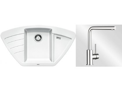 Kuchyňský set Blanco dřez ZIA 9 E bílá + baterie Mila + Vůně do bytu Areon 85ml