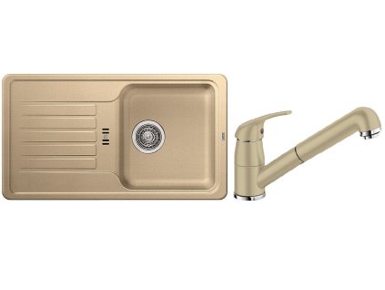 Kuchyňský set Blanco dřez FAVOS Mini béžová champagne + baterie DARAS S + Vůně do bytu Areon 85ml