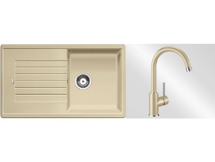 Kuchyňský set Blanco dřez ZIA 5 S béžová champagne + baterie Mida + Vůně do bytu Areon 85ml