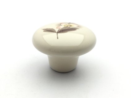 nabytkova knopka fali s listkem porcelan