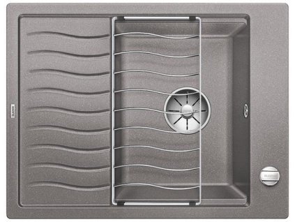 Granitový dřez Blanco ELON 45 S aluminium s excentrem + nerezová mřížka
