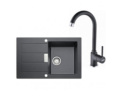 Kuchyňský set Franke T26 (dřez SID 611-78 + baterie FP 9900) Černá + Vůně do bytu Areon 85ml