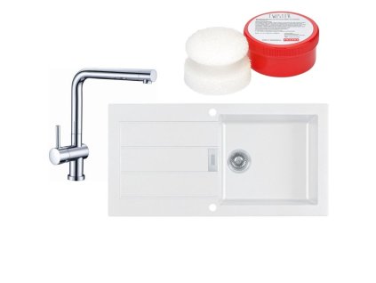 Kuchyňský set Franke T15 (dřez SID 611 + baterie Samoa + Twister) Bílá + Vůně do bytu Areon 85ml