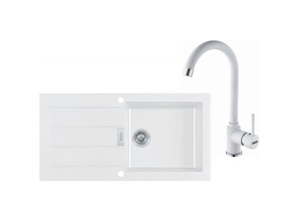 Kuchyňský set Franke T27 (dřez SID 611 + baterie FP 9400) Bílá + Vůně do bytu Areon 85ml