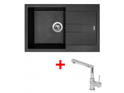 Akční set Sinks AMANDA 780 Metalblack a baterie MIX 350 P Lesklá + Vůně do bytu Areon 85ml