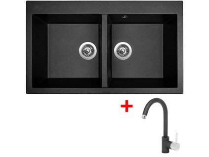 Akční set Sinks AMANDA 860 DUO a baterie MIX 35 Metalblack + Vůně do bytu Areon 85ml