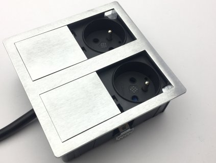 versalogic versahit dual elektricka zasuvka 2x230v imitace nerezi detail 1