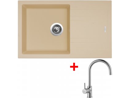 Set Sinks kuchyňský dřez LINEA 780 N sahara + baterie VITALIA chrom