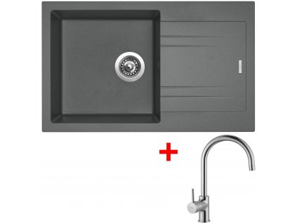 Set Sinks kuchyňský dřez LINEA 780 N titanium + baterie VITALIA chrom