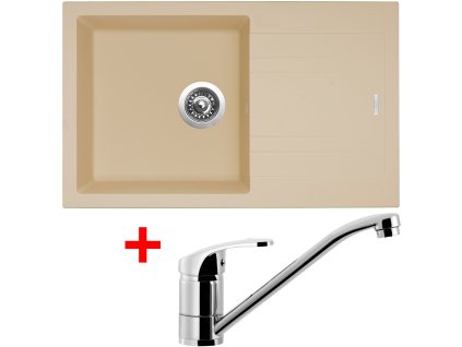 Set Sinks kuchyňský dřez LINEA 780 N sahara + baterie PRONTO chrom