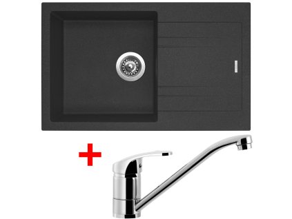Set Sinks kuchyňský dřez LINEA 780 N granblack + baterie PRONTO chrom