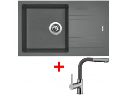 Set Sinks kuchyňský dřez LINEA 780 N + baterie ENIGMA S titanium