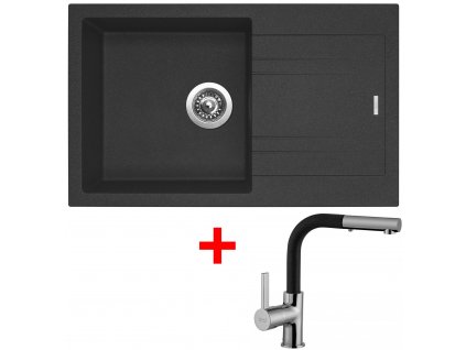 Set Sinks kuchyňský dřez LINEA 780 N + baterie ENIGMA S granblack