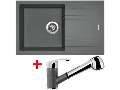 Set Sinks kuchyňský dřez LINEA 780 N + baterie LEGENDA S titanium