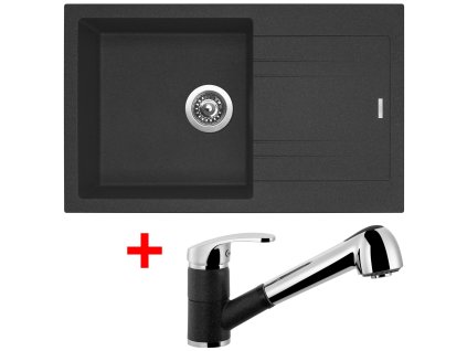 Set Sinks kuchyňský dřez LINEA 780 N + baterie LEGENDA S granblack