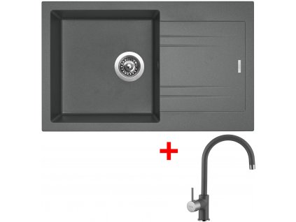 Set Sinks kuchyňský dřez LINEA 780 N + baterie VITALIA Titanium