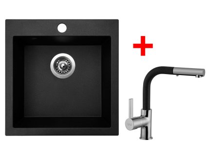 Akční set Sinks dřez VIVA 455 + baterie ENIGMA S Granblack