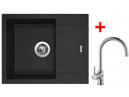 Akční set Sinks LINEA 600 N Granblack + baterie VITALIA Chrom  + Sinks čistící pasta