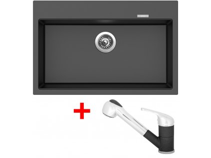 Akční set Sinks dřez MAXIMO 780 + baterie CAPRI 4 S Metalblack