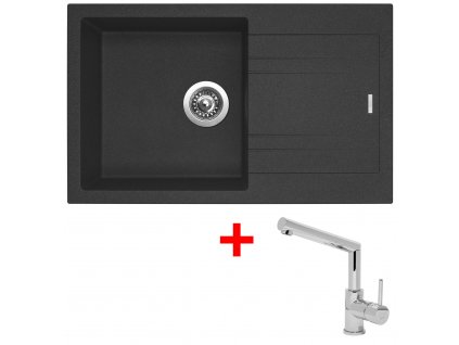 Set Sinks kuchyňský dřez LINEA 780 N Granblack + baterie MIX 350 P Chrom