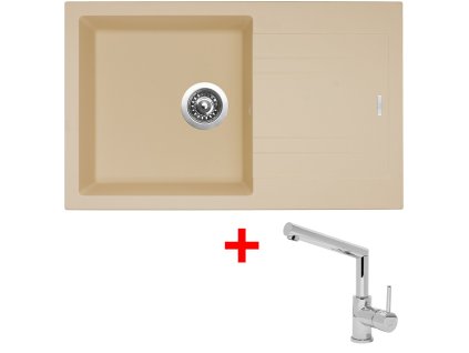 Set Sinks kuchyňský dřez LINEA 780 N Sahara + baterie MIX 350 P Chrom