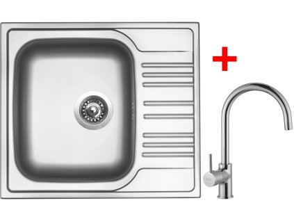 Akční set Sinks STAR 580 V matný + baterie VITALIA Chrom