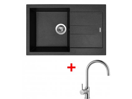 Akční set Sinks AMANDA 780 Granblack + baterie VITALIA Chrom  + Sinks čistící pasta