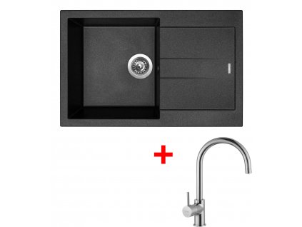Akční set Sinks AMANDA 780 Metalblack + baterie VITALIA Chrom  + Sinks čistící pasta