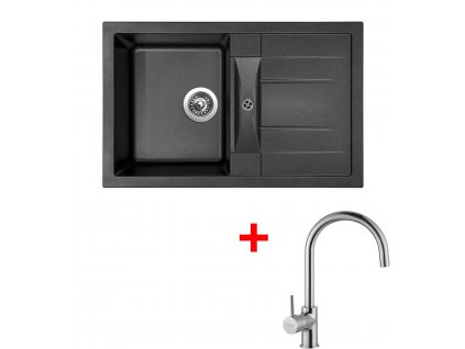 Akční set Sinks CRYSTAL 780 Metalblack + baterie VITALIA Chrom  + Sinks čistící pasta