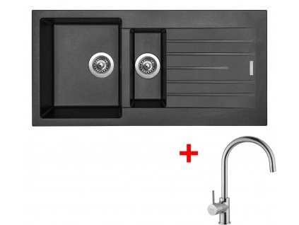 Akční set Sinks PERFECTO 1000.1 Metalblack + baterie VITALIA Chrom  + Sinks čistící pasta