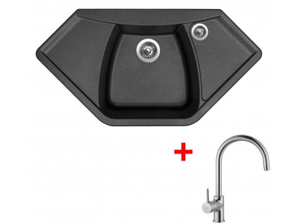 Akční set Sinks NAIKY 980 Metalblack + baterie VITALIA Chrom  + Sinks čistící pasta