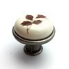 Nábytková knopka TOSCA nikl patina/porcelán s lístkem