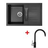 Akční set Sinks dřez CRYSTAL 780 + baterie VITALIA Metalblack + Sinks čistící pasta