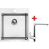 Akční set Sinks BLOCKER 450 V kartáčovaný + baterie CASPIRA Chrom + Sinks čistící pasta