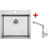 Akční set Sinks BLOCKER 550 V kartáčovaný + baterie MIX 350 P Chrom + Sinks čistící pasta