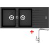 Akční set Sinks dřez PERFECTO 1160 DUO Metalblack + baterie ELKA Chrom + Sinks čistící pasta
