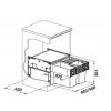 Odpadkový koš Blanco SELECT II 60/2 1x30 L 1x19 L