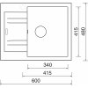 Granitový dřez Sinks LINEA 600 Granblack pravý  + Sinks čistící pasta