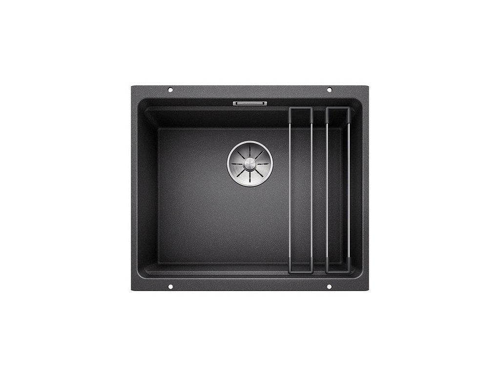 Granitový drez Blanco ETAGON 500 U InFino čierna s pojazdmi  + Sinks čistiaca pasta