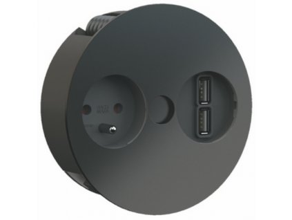 zasuvka bachmann twist usb cerna matna