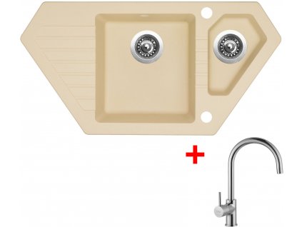 Akčný set Sinks BRAVO 850.1 Sahara + batéria VITALIA Chróm  + Sinks čistiaca