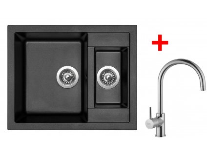 Akčný set Sinks CRYSTAL 615.1 Metalblack + batéria VITALIA Chróm  + Sinks čistiaca