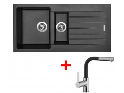 Akčný set Sinks PERFECTO 1000.1 + batéria ENIGMA S Metalblack  + Sinks čistiaca