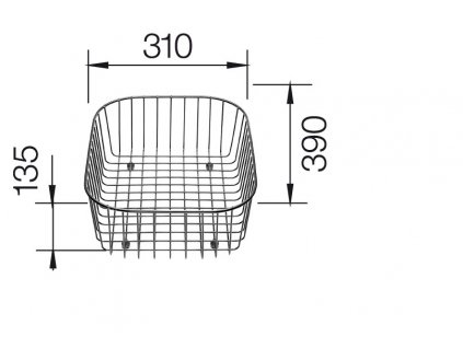 Koš na nádobí PLUS,MEDIAN,TIPO,VIVA 390x310x135