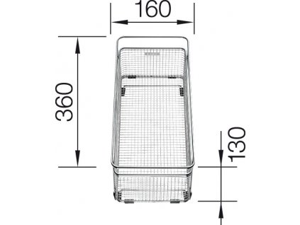 Koš na nádobí nerez SUBLINE 360x160x130