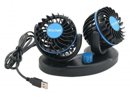 Ventilátor MITCHELL DUO 2x85mm USB 5V na palubní desku 07229