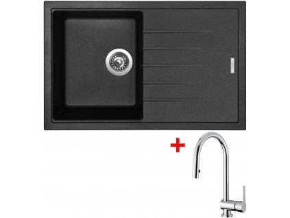 Akčný set Sinks BEST 780 Pureblack + batérie MIX P chróm lesklý  + Sinks čistiaca