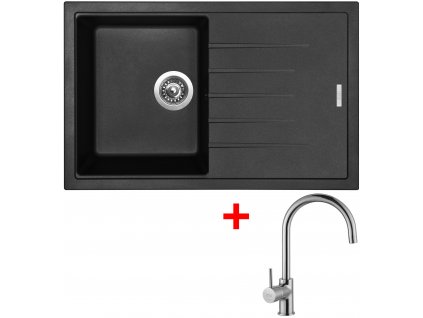 Akčný set Sinks BEST 780 Pureblack + batérie VITALIA chróm lesklý  + Sinks čistiaca