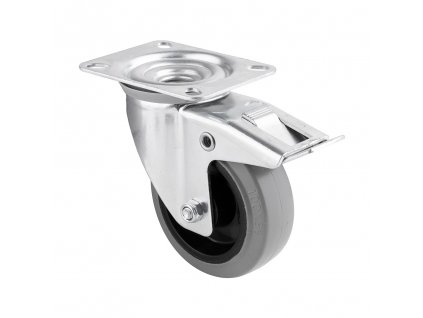 Koliesko 100 mm otočné s brzdou medium duty