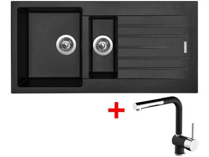 114592 akcni set sinks perfecto 1000 1 pureblack baterie mix 3 p gr